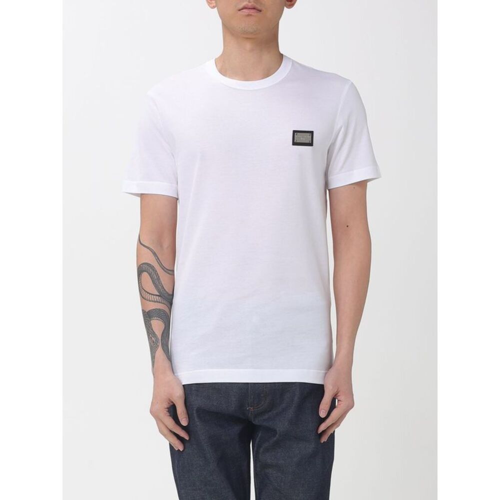 Dolce & Gabbana Men Cotton T-Shirt With Dolce & Gabbana Logo